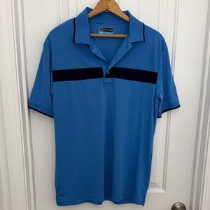 SOLD PGA Tour Men's Sky Blue Polo with Navy Accents